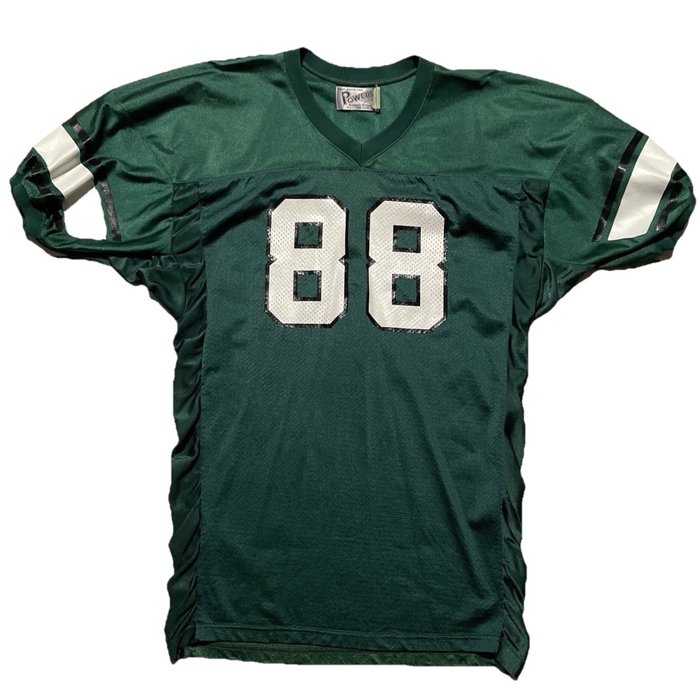Powers Football Jersey Mens Large Green Authentic Mesh Made in USA Vintage